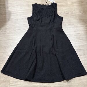 Darling Black lace Textured sleeveless Midi Dress